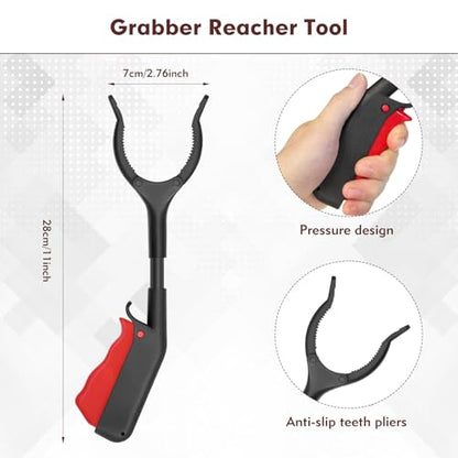 Grabber Reacher Tool, 11" Grabber with Anti-Slip 360° Rotating Jaw