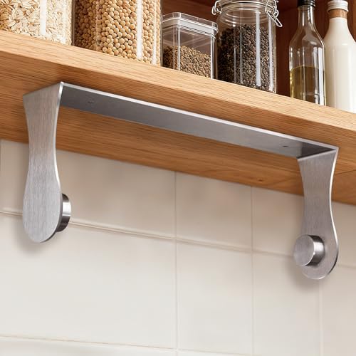 Paper Towel Holder Under Cabinet, Wall Mount, Stainless Steel, Silver - color: Silver