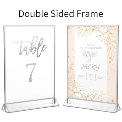 NIUBEE 4x6 Acrylic Sign Holder, Picture Frame, Wedding Table Numbers, 6pack - size: 4x6 6Pack