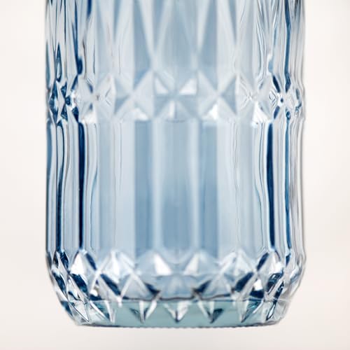 18 oz Blue Thick Glass Soap Dispenser with Black Rustproof Pump - color: Blue
