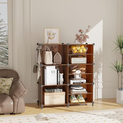 AWTATOS Closet Organizer 6 Cube Storage Shelves, Cocoa Brown - color: Cocoa Brown
