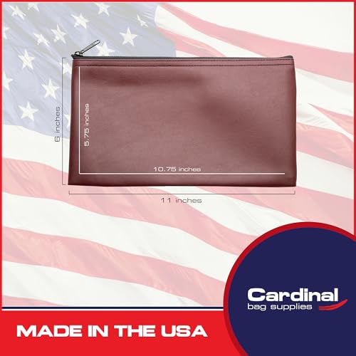 Multi-Purpose Zipper Bag, Burgundy, 11 x 6 Inch - color: Burgundy