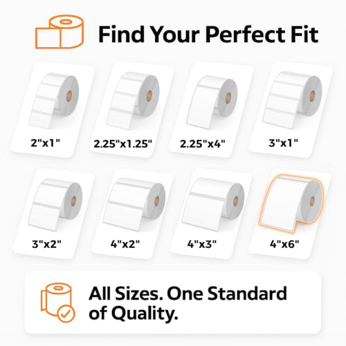 4"x6" 8-Roll 450 PCS 3-Proof Thermal Labels for ZP450/505, 1" core - size: 4" x 6" - 8 Rolls ( 3600 labels ）