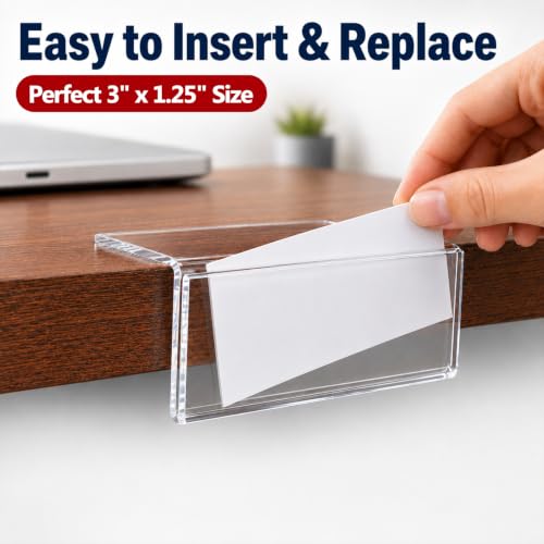 Thyle 50 Pack Acrylic Label Holders 1.25 x 3 Inch, L-Shape Price Tag Stand - size: 1.25 x 3 Inch