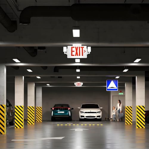 Gruenlich Exit Sign with Emergency Light, Battery Backup, 12 Pack - size: 12-Pack