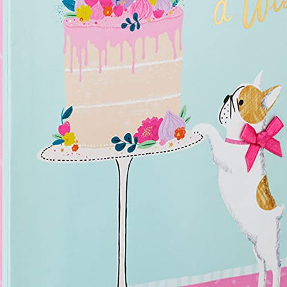 Hallmark 9" Medium Birthday Gift Bag with Tissue Paper (Make a Wish Cake and Pug Puppy) (Pack of 2) - size: 1 count (Pack of 2), style: Dog with Cake