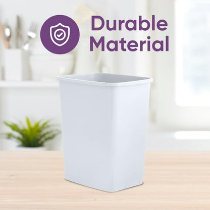 Superio Small 2.5 Gallon Plastic Trash Can, Waste Bin for Under Desk, Office, Bedroom, Bathroom- 10 Qt (2, White) - color: 2, White, size: 2.5 Gallon