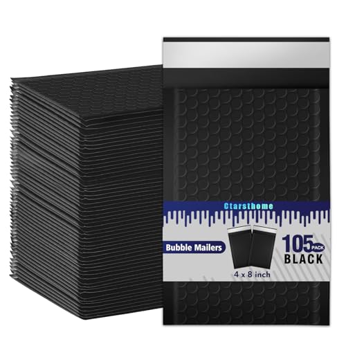 105 Pack Bubble Mailers 4x8inch Padded Envelopes Thin Mailing Envelopes Waterproof Bubble Opaque Padded Mailers Self Seal Adhesive Shipping Bags for Mailing Jewelry Makeup Small Business - color: black, size: 4x8-105pack