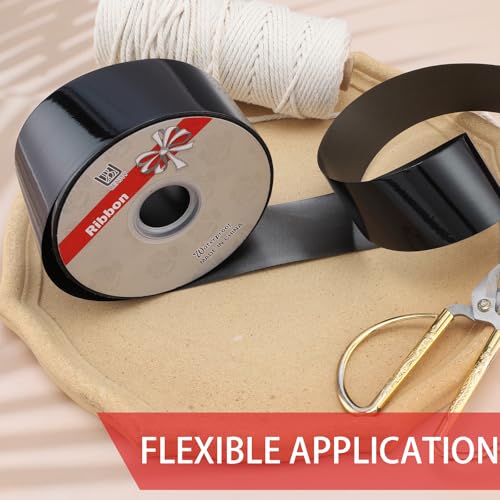 Shiny Waterproof Ribbon,Curling Ribbon for Gifts Package Wrapping,Crafting. (Black, 2inch x 100yards) - color: Black, size: 2inch x 100yards