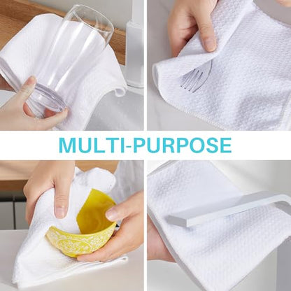 JOYMOOP Microfiber Cleaning Cloth, 6 Piece Set, Large, White - color: N
