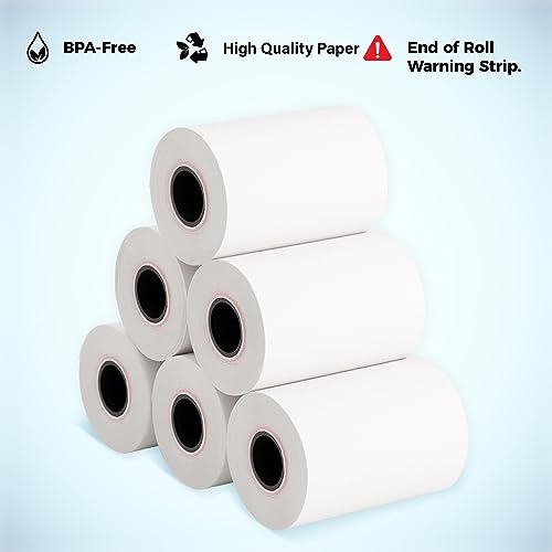 2 1/4” x 65 ft Thermal Receipt Paper Rolls, fits Ingenico Desk 3500 Desk 5000 Move 5000 Verifone t650 Pax a920, 50 Rolls/Case (Pack of 3) - size: 2 1/4" x 65 feet (Pack of 3)