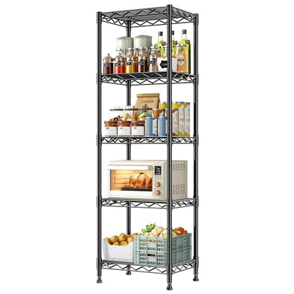 DurayLoly 15.8"W 5-Tier Narrow Wire Shelving, Adjustable shelf, for Kitchen - size: 15.8"W x 11.8"D x 53"H
