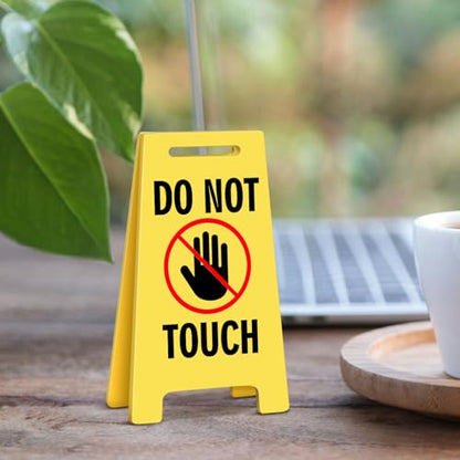 Funny Office Desk Accessories Decor DO NOT TOUCH Acrylic Mini Floor Do Not Disturb Sign Funny Cute Gag Office Decorations Gifts for Work Women - style: DO NOT TOUCH