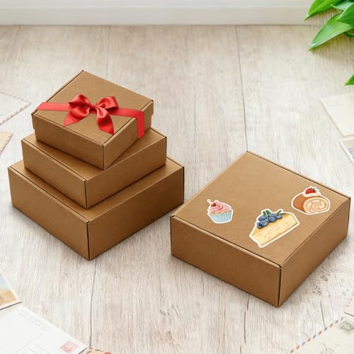 10x10x3 inch Shipping Boxes 20 Pack, Brown Corrugated Cardboard Mailer Box - size: 10" x 10" x 3"