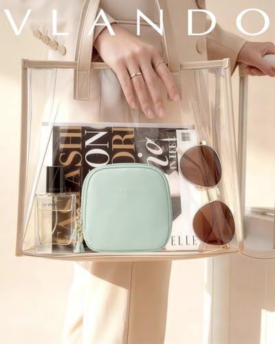 VLANDO 2-Layer Jewelry Travel Case for Necklaces,Rings,Earrings - color: Light Green