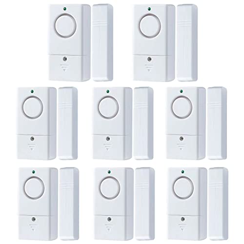 Door Window Alarms, 120DB Door Alarms for Kids Safety, Security Alarm with Chime for Store Pool, 8 Pack - style: 8 Pack