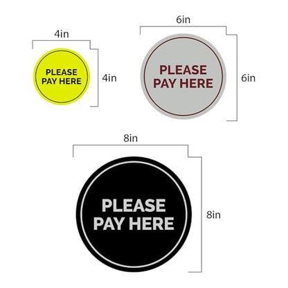 Signs ByLITA Circle Pay Here Sign (Brushed Gold) - Small - color: Brushed Gold, size: 4" - Small (1 Pack)