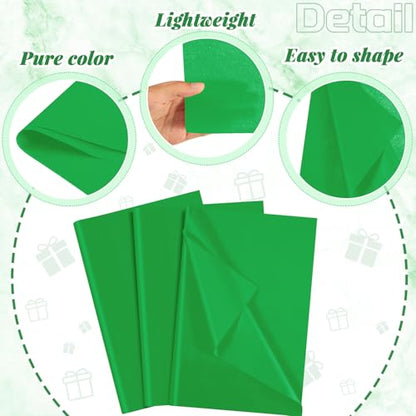 500 Sheets Dark Green Tissue Paper 20 x 30 Inch for Christmas Gift Bags - color: Dark Green, size: 20 x 30 Inch