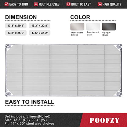 Poofzy Wire Shelf Liner 14" x 36", Set of 4 Clear - color: Clear, size: 14"x36" 4pcs