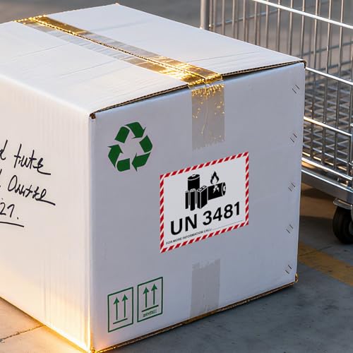 600 PCS UN 3481 Lithium Ion Battery Labels 3.25 × 4.25 Inches - size: 3.25 × 4.25 Inches