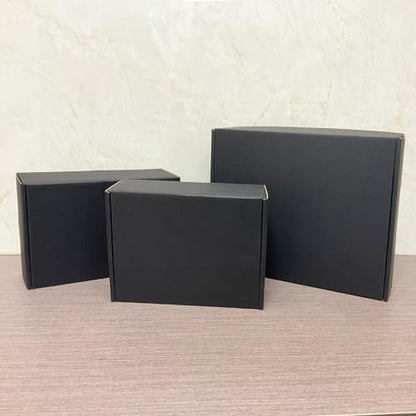 24 Pack 7x6x3 inch Black Shipping Boxes, Cardboard Packaging Mailing Boxes - size: 7x6x3 Inches