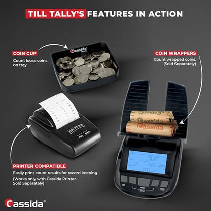 Cassida Professional Money Counting Scale Bill Counter (Till Tally), Black - size: 1 Pack, style: TillTally