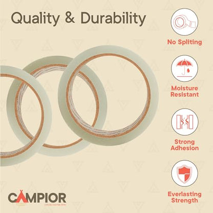 18 Rolls Clear Packing Tape 2 Inch Wide – Strong Adhesion & Durable 1.7 Mil Thickness Clear Packing Tape for Moving, Shipping & Storage – Smooth Unwinding Packaging Tape Refill, 60 Yards Per Roll - size: 18 Pack