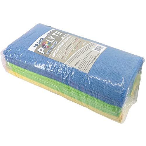 POLYTE 300 GSM Multipurpose Microfiber Cleaning Towel, 16x24 in, 18 Pack