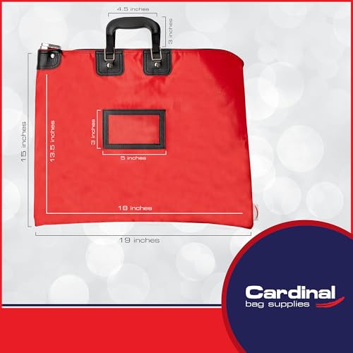 Lockable Document Bag with handles, 15 x 19 - color: Red