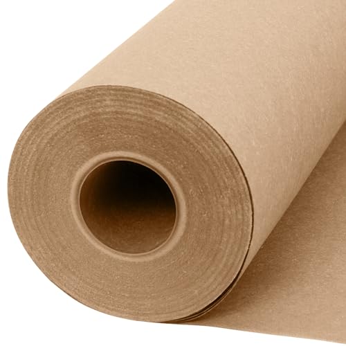 Natural Kraft Paper Roll 18" x 1200" – Brown Packing Paper for Wrapping, Table Runner, Construction Craft Paper for Bulletin Board, Gift & Birthday Wrapping, Moving Supplies Cushioning - color: Brown, style: 1 Roll - 1 Color