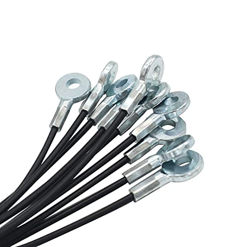 1/8"(3mm) Wire Diam Galvanized Steel Cable Eyelets Ended Short Rope Lanyard Safety Tether Chain Lock with Vinyl Coated Cover, 10 Pcs Black 20"/50cm Length - color: Black, size: 20 inch_10pcs