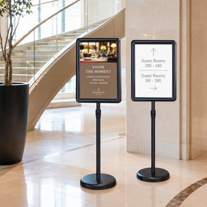 3Pack 11x17 Sign Holder Stand, Adjustable Floor Standing Sign Holder - color: Black, size: 11"x17"-3Pack