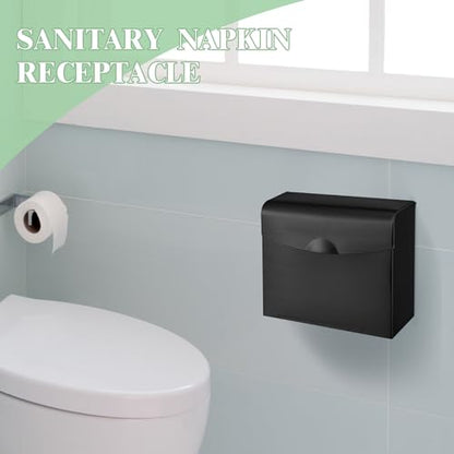 Tioncy 2 Pcs Sanitary Napkin Disposal Receptacle, Tampon Holder, Black - color: Black