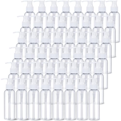 Nuenen 48 Pcs 4oz/120ml Lotion Bottles with Pump, White and Clear - color: White and Clear