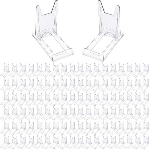 Zonon Acrylic Plate Stands for Display Adjustable Plastic Stand Holders Picture Plate Holders Clear Mini Easels Stands to Display Pictures for Home Office Supplies Festival Party Decoration(20 Pcs)