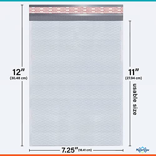 Bubble Mailers 7.25x12, Self Seal Poly Padded Envelopes #1, 100 Pack Bulk - color: White, size: 7.25"x12" / 100 Pack