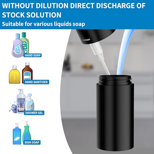 Automatic Soap Dispenser Touchless,15-Level,Kitchen Bathroom Black - color: Bright Black
