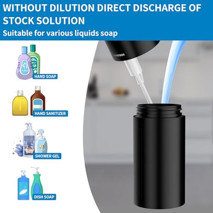 Automatic Soap Dispenser Touchless,15-Level,Kitchen Bathroom Black - color: Bright Black
