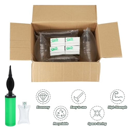 MECCANIXITY 6 x 6 Inch Air Pillows for Shipping, 100 Pack Inflatable Air Packaging Bags Air Cushions Buffer Bags Void Fill Cushioning with Hand Pump for Shipping and Packaging Clear - size: 6 x 6 inch