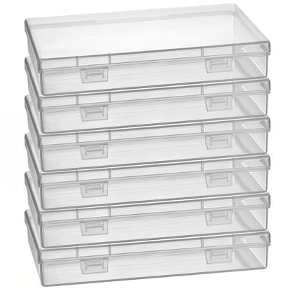 Goodma 6 Pieces Rectangular Empty Mini Clear Plastic Organizer Box - size: 180 x 110 x 30 mm