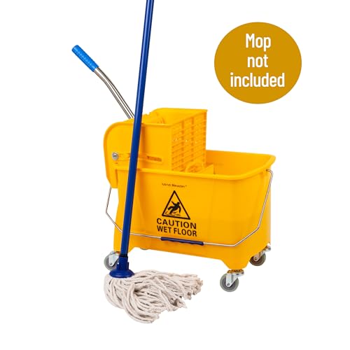 Mind Reader 5.5-Gallon Mop Bucket with Wringer for Small Mops, Yellow - size: Mop Bucket Only