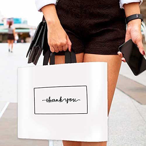 Thank You Shopping Bags - Soft Loop Handles White 50Pcs 12x15In - color: White, style: 12x15 in