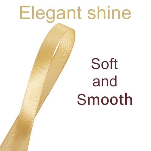 3/8 Inch Gold Ribbon 50Yards – Perfect for Gift Wrapping - color: Gold, size: 3/8"