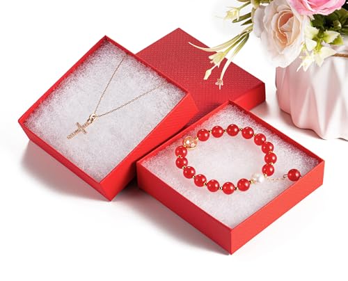 GEFTOL Jewelry Gift Boxes 20 Pack 3.5x3.5x1 Inch Cardboard Jewelry Boxes,Small Gift Boxes for Jewelry Earrings Necklaces Handmade Bangles Bracelets(Red) - color: Red, size: 3.5x3.5x1 Inch (Pack of 20)