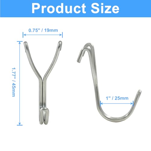 Pegboard Hooks, 3/4 Inch Silver, 30 Pack