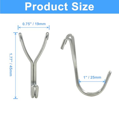 Pegboard Hooks, 3/4 Inch Silver, 30 Pack