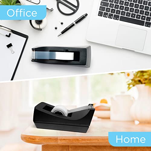 Desktop Tape Dispenser - Non-Skid Base - Weighted Tape Roll Dispenser - Perfect for Office Home School (Tape not Included) 2 Pack - size: 1 In (Pack of 2)