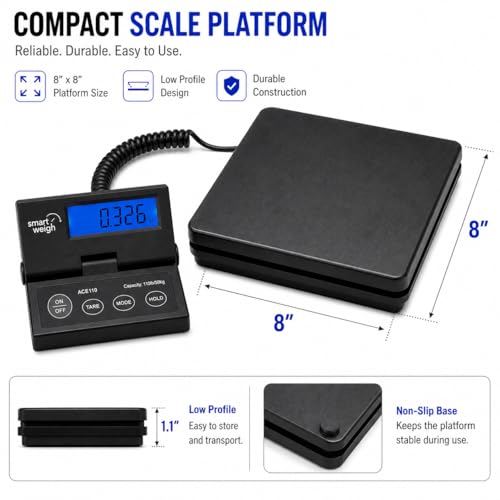 Smart Weigh Shipping & Postal Scale, 110 lb (50 kg) x 0.1 oz, Wall-Mount - color: 110 lbs