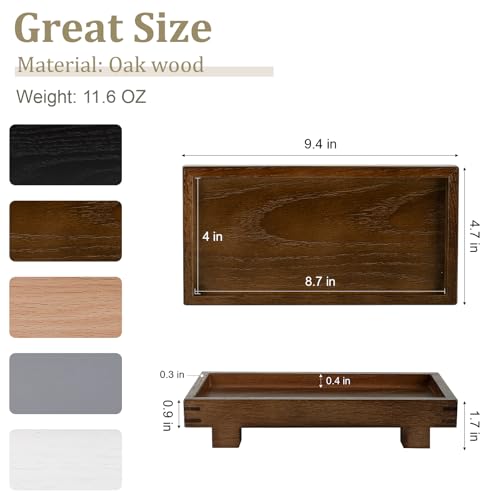 Bathroom Counter Tray Wooden Riser Display Kitchen Soap Holder, Walnut - color: Walnut, size: 9.4" x 4.7" x 1.7"