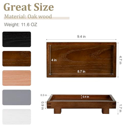 Bathroom Counter Tray Wooden Riser Display Kitchen Soap Holder, Walnut - color: Walnut, size: 9.4" x 4.7" x 1.7"